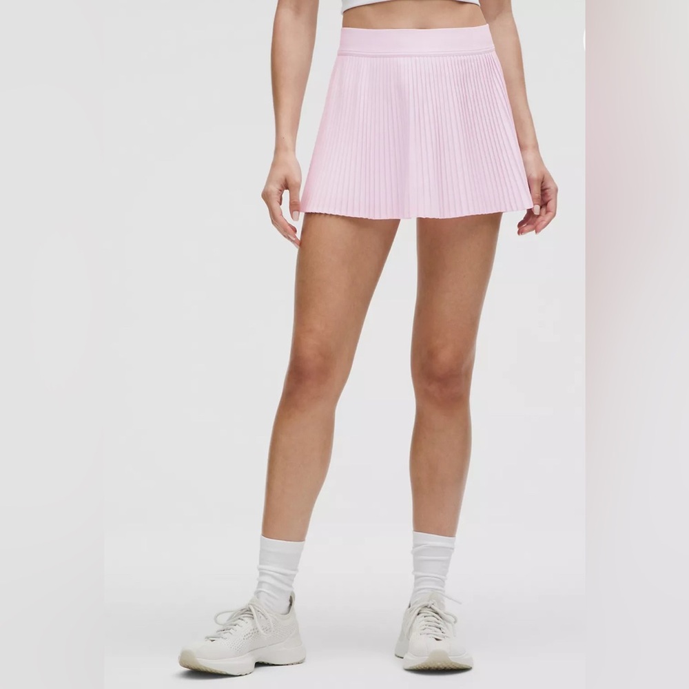 🆕Lululemon🍋Varsity High-Rise Pleated Tennis Skirt Colour Pink Organza Sz 8